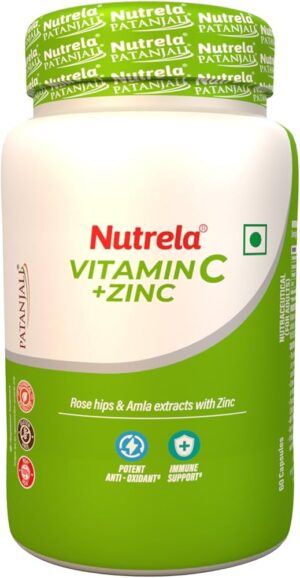 Patanjali Nutrela Natural Vitamin C + Zinc, 60 Chew Tablets