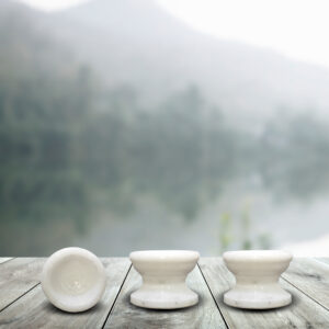 Stona Big Polished White Marble Big Diya