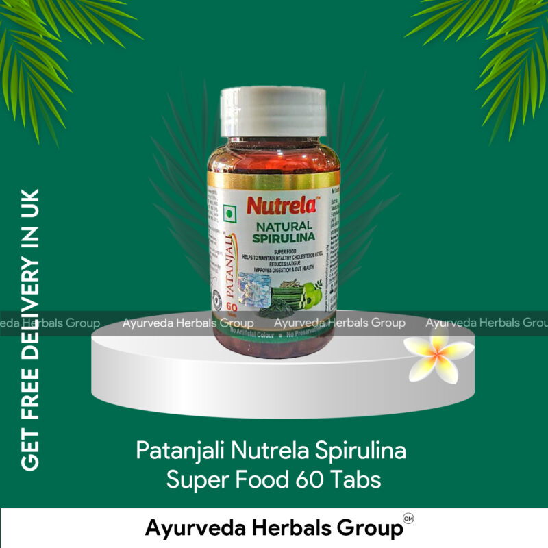 Patanjali Nutrela Spirulina Super Food 60 Tabs Ecobay Herbals Ayurvedic store in London