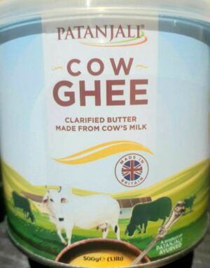 NEW UK LAUNCH Patanjali Cow Ghee Clarified Butter Sealed Can 500g
