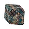 Wooden Indian Art Theme Pattern Printed Tea Coaster (Set of 4)