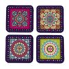 Wooden Drink Coasters Multi Mandala Design